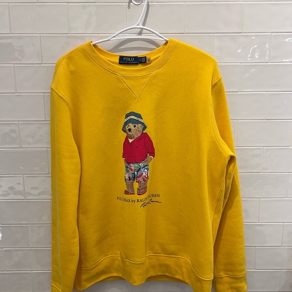 Ralph Lauren Sweaters - Ralph Lauren Yellow Crewneck Sweater with Bear Graphic